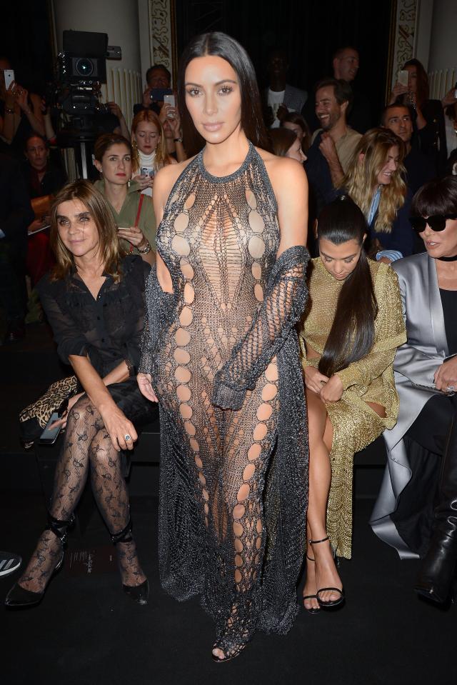  Kim seen at the Balmain show at Paris Fashion Week last year