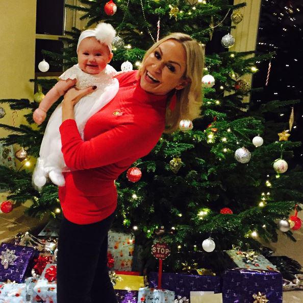  Kristina Rihanoff strikes a pose with baby Milena at Christmas