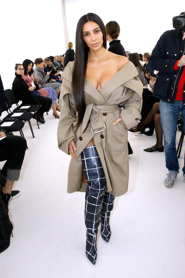  Kim on the day of the heist, attending the Balenciaga show