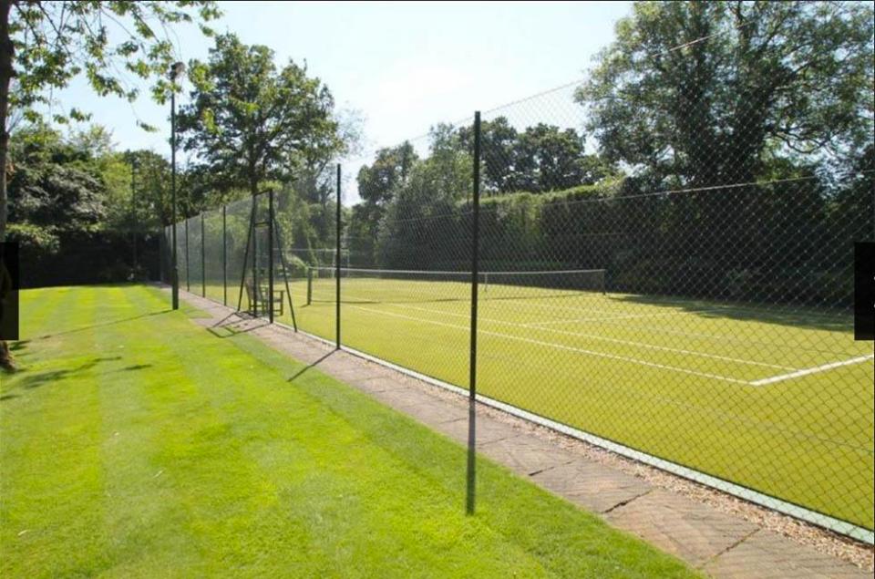  The mansion also features tennis courts