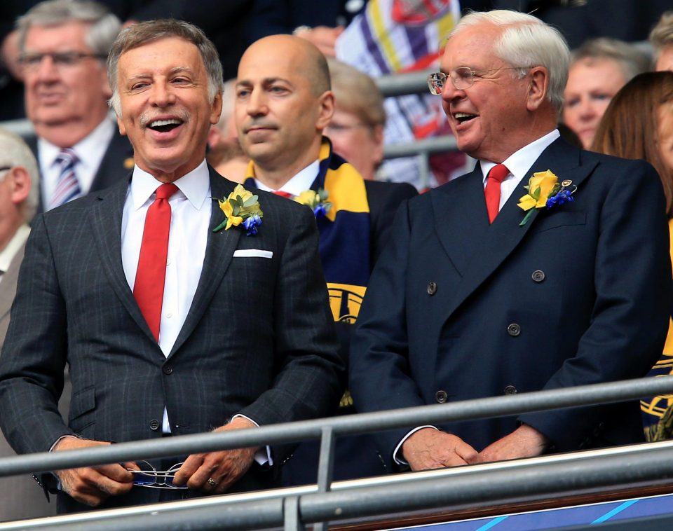  Arsenal's main shareholder Stan Kroenke with Sir Chips