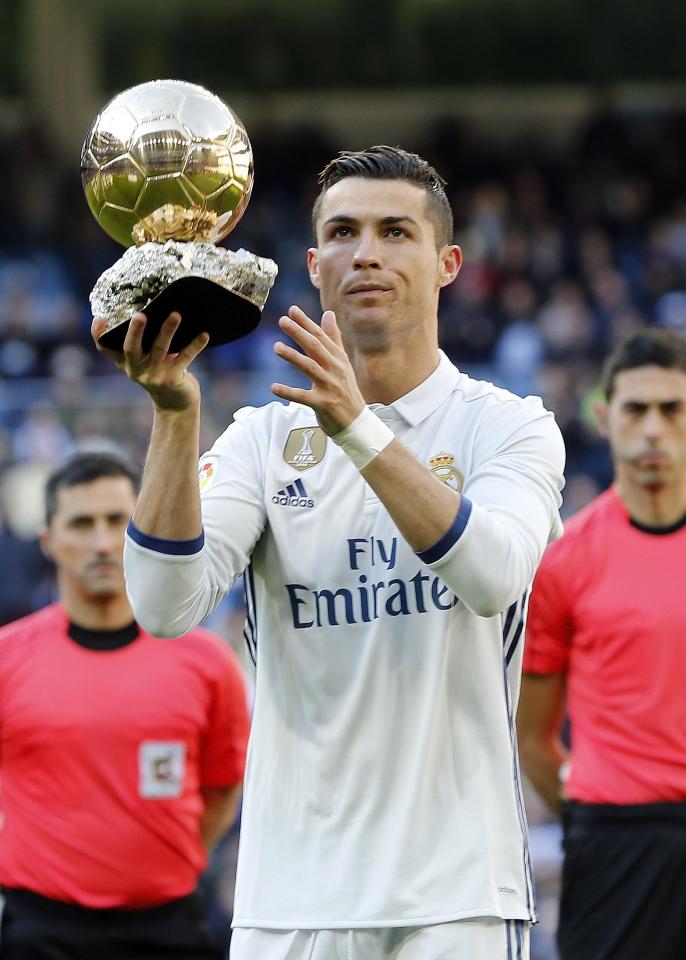  Real Madrid star Cristiano Ronaldo has won the Ballon d'Or four times