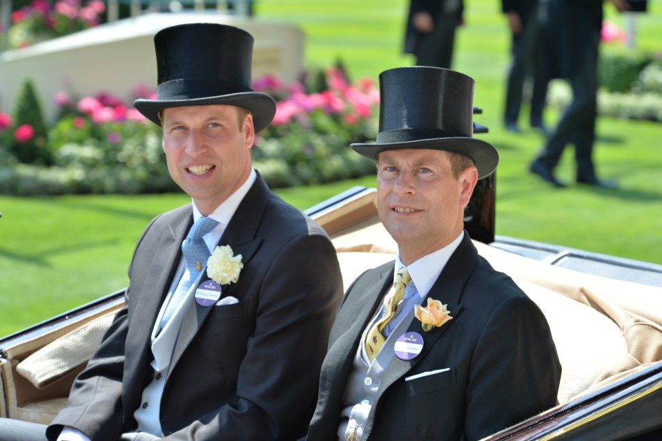 Prince Edward, pictured here with Prince William, is ninth in line to the throne