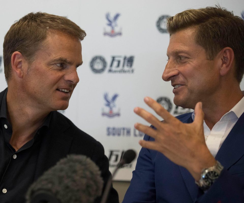  All smiles as Frank De Boer and Steve Parish talk to the media about the Dutchman's appointment