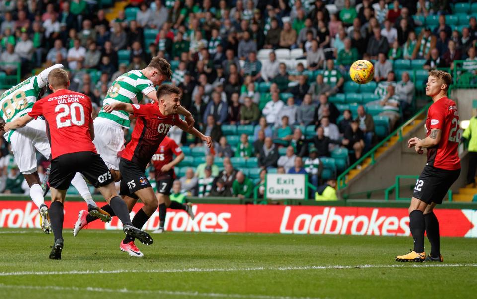  Right-back Anthony Ralston netted his first Celtic goal against Kilmarnock this season