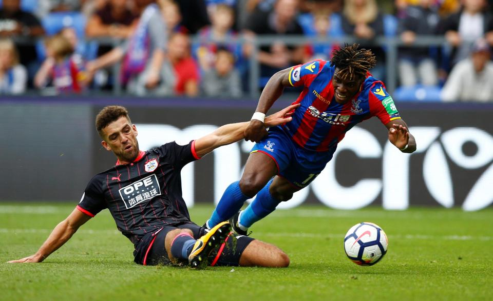  Winger Wilfried Zaha has been out of action since the opening day of the season defeat to newly-promoted Huddersfield