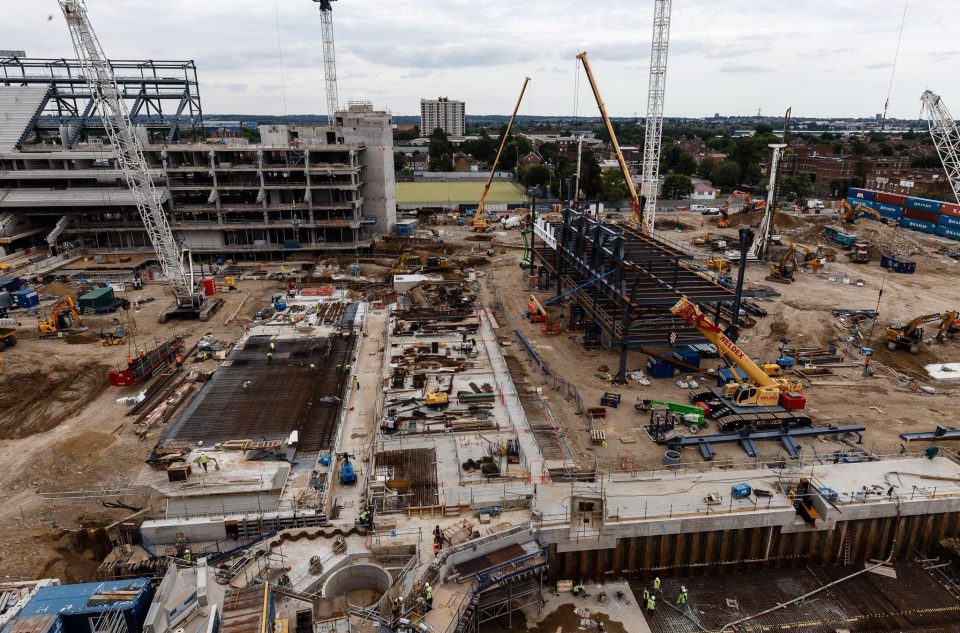  The new stadium is currently under construction with the new pitch set to be laid last