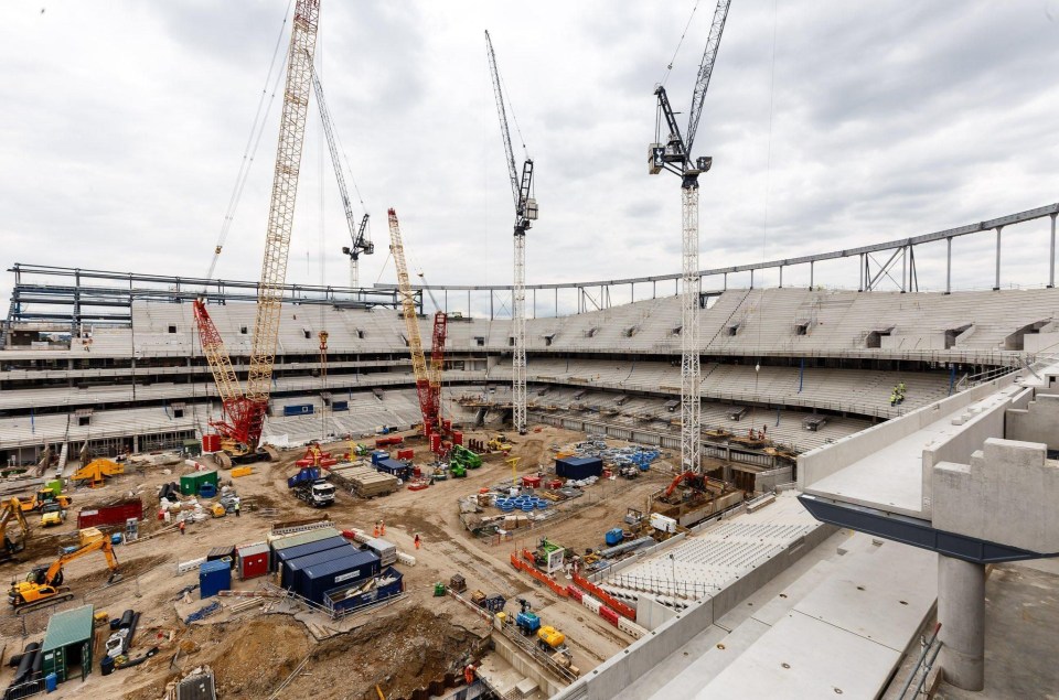 Tottenham's new stadium at their White Hart Lane home will be finished in time for next season