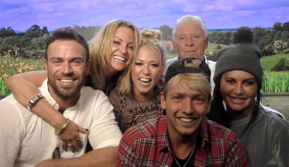  Sam pictured with Sarah and their fellow CBB finalists Chad Johnson, Amelia Lily, Derek Acorah and Jem Lucy