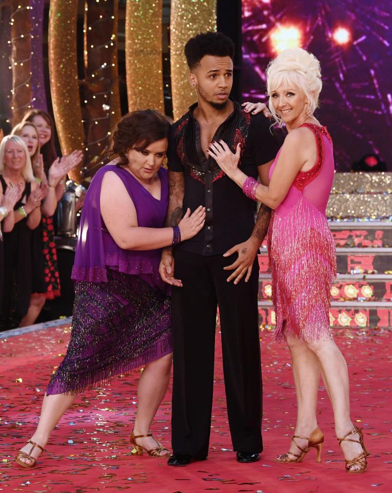 Aston with former Strictly contenders Susan Calman and Debbie McGee 