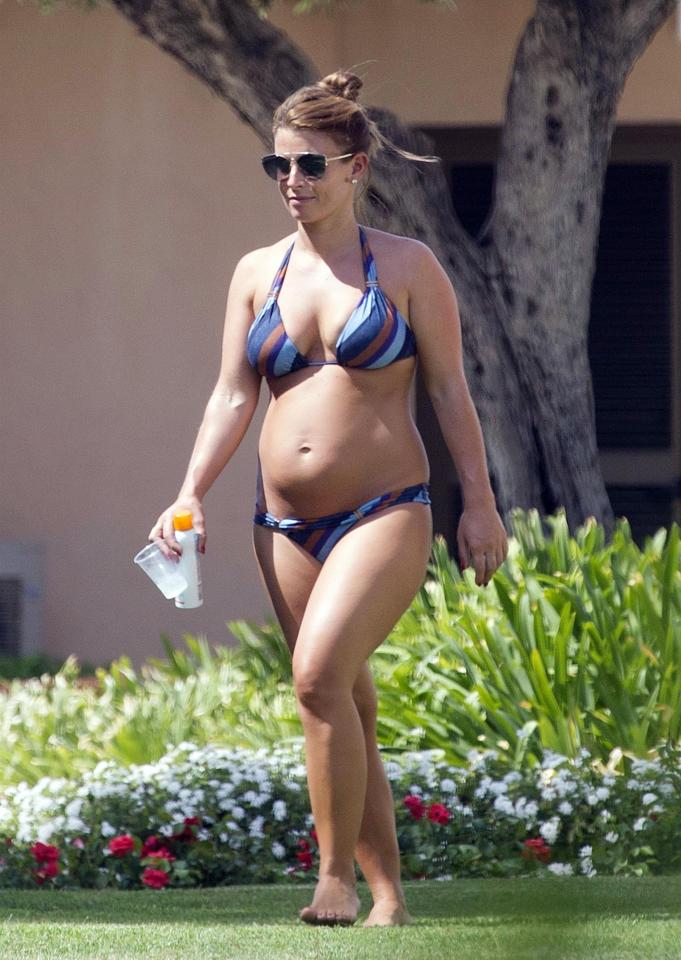  The Everton star's pregnant wife Coleen was recently holidaying in Spain