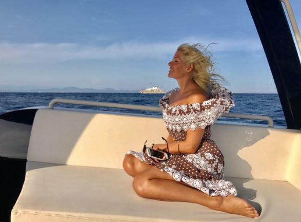 Holly on holiday on a yacht before coming back to This Morning