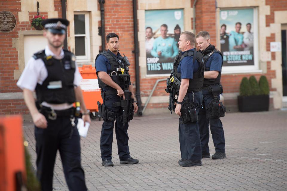  Police monitor fans leaving The Oval