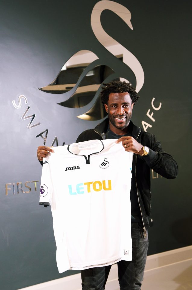  Wilfried Bony is back at Swansea two years after leaving South Wales