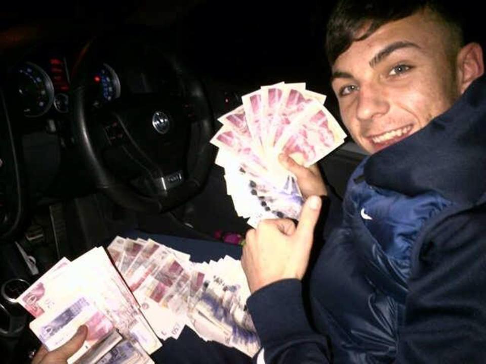  The serial thief shared photographs of him holding cash