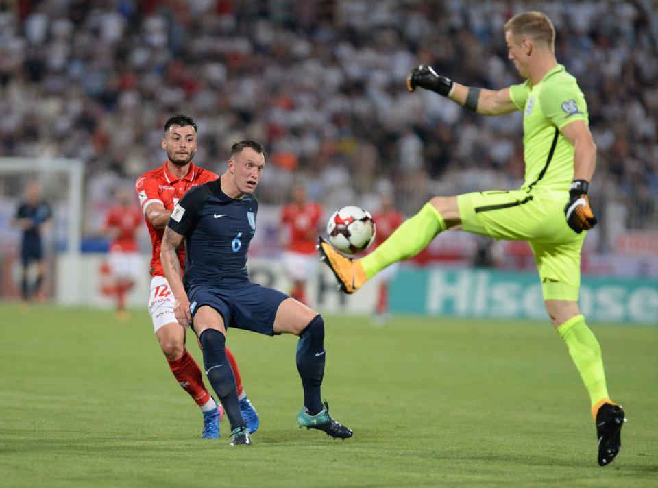  Joe Hart in action for England in their World Cup qualifier where he kept a clean sheet