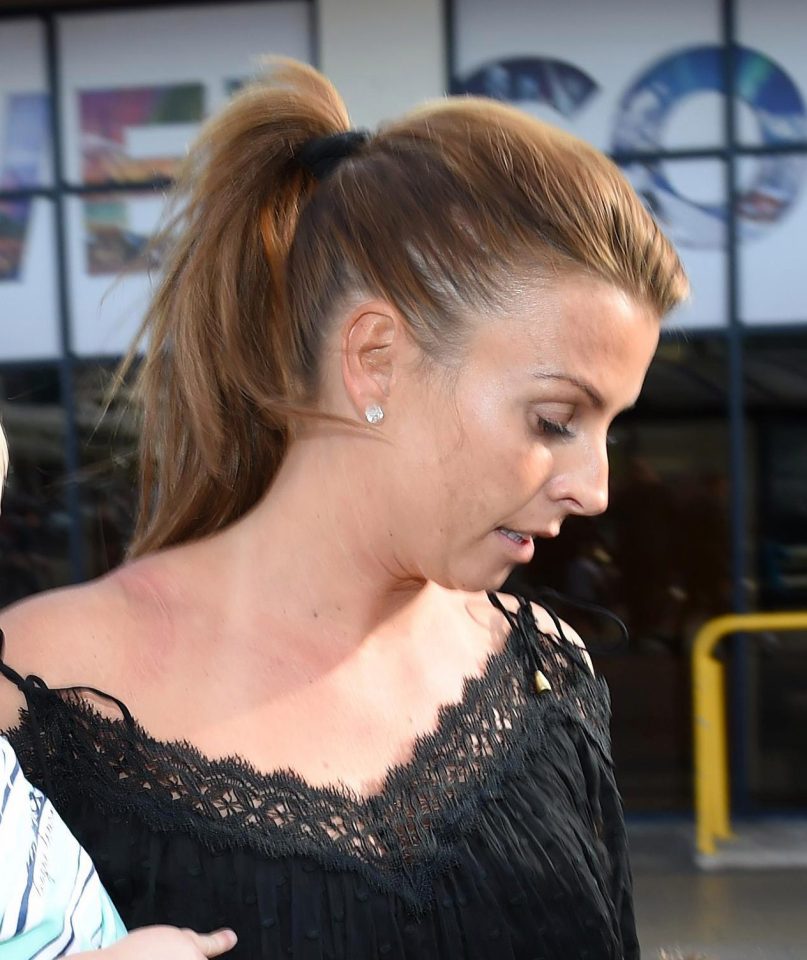  Coleen arrived at Manchester Airport on Friday for a showdown with her husband