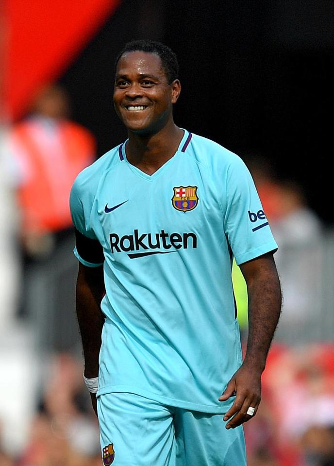  Patrick Kluivert almost scored from the halfway line for Barcelona in the first half