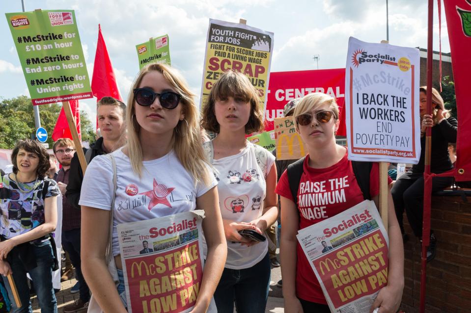  Staff at two branches of McDonald's are set to strike in Britain for the first time in the company's history