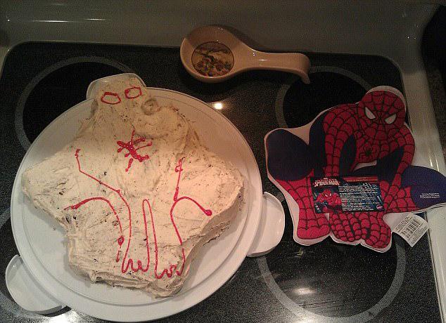  The maker of this Spiderman cake clearly realised they'd bitten off more than they could chew and walked away after completing the outline. Probably for the best.