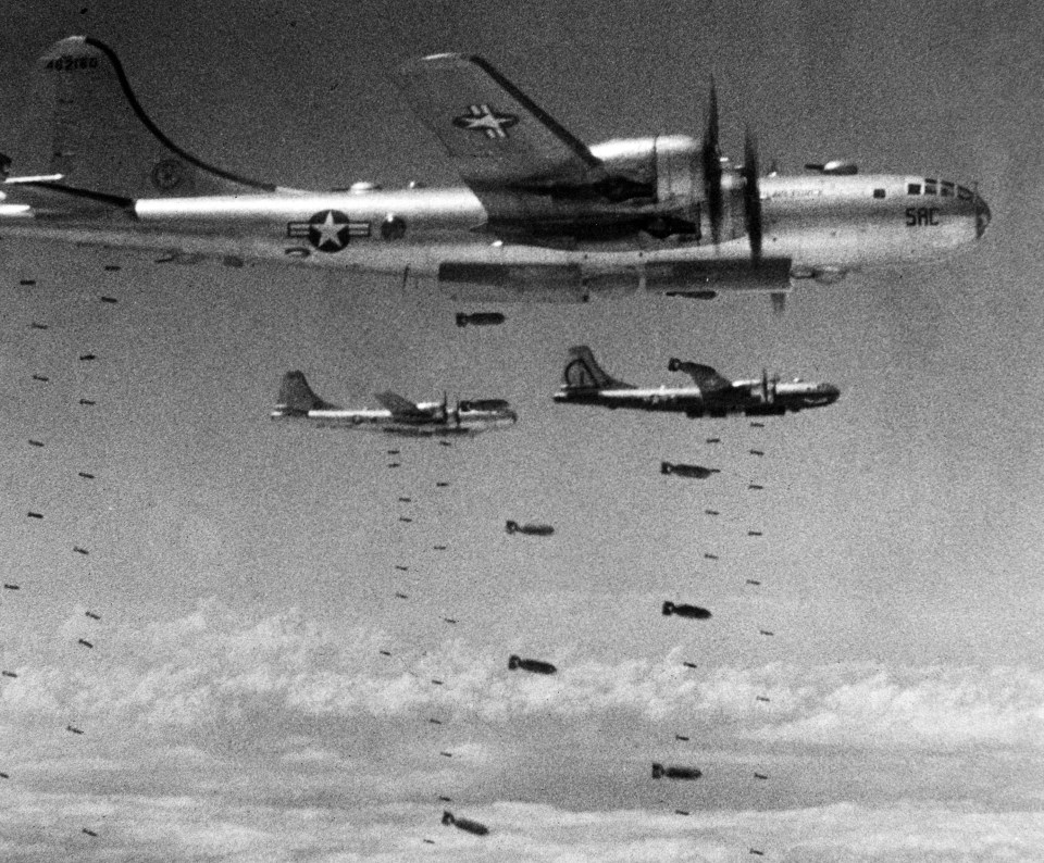 B-29 US bombers go on a bombing mission over North Korea