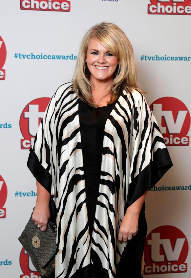  Sally Lindsay was all smiles in a zebra print cape