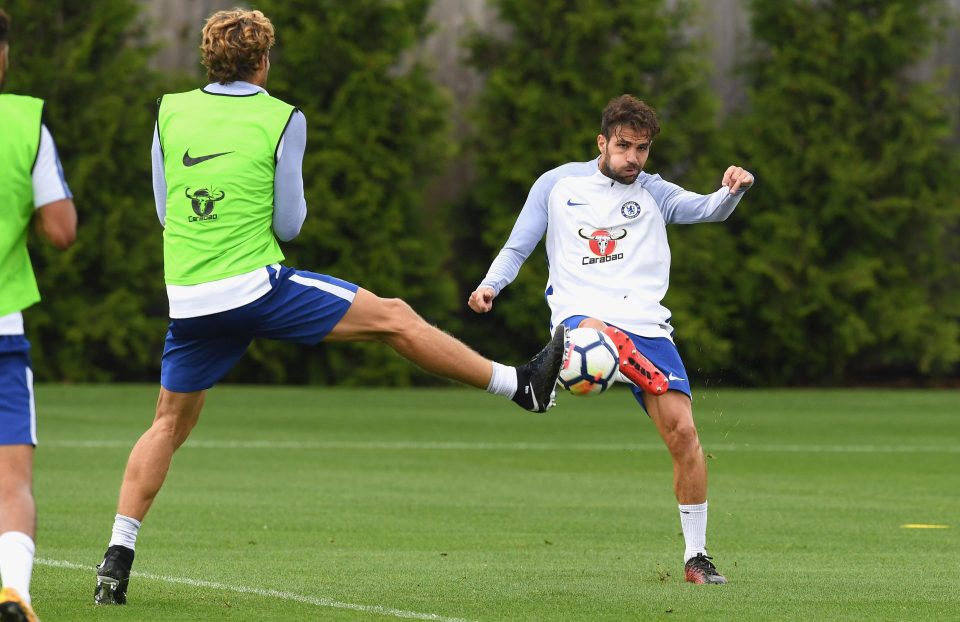  Cesc Fabregas in training for Chelsea at Cobham on Monday