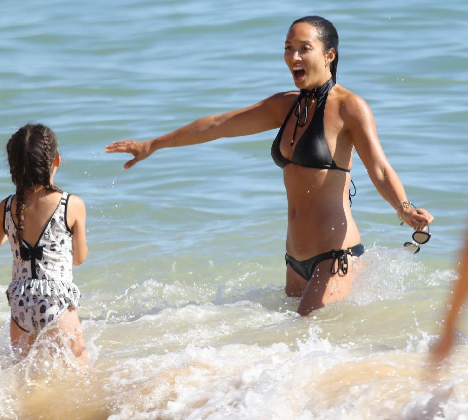  Myleene and daughter Ava were photographed enjoying their beach holiday in Portugal