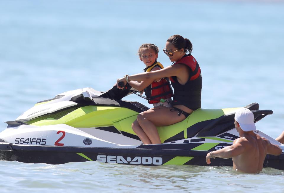  The mum-of-two and daughter Ava put on life jacket before driving the jet ski