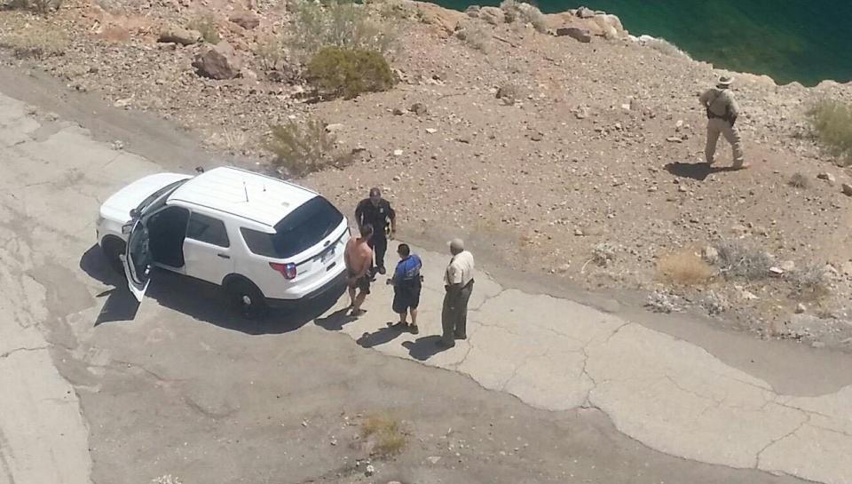  When he got out of the water Arron was quickly handcuffed by cops