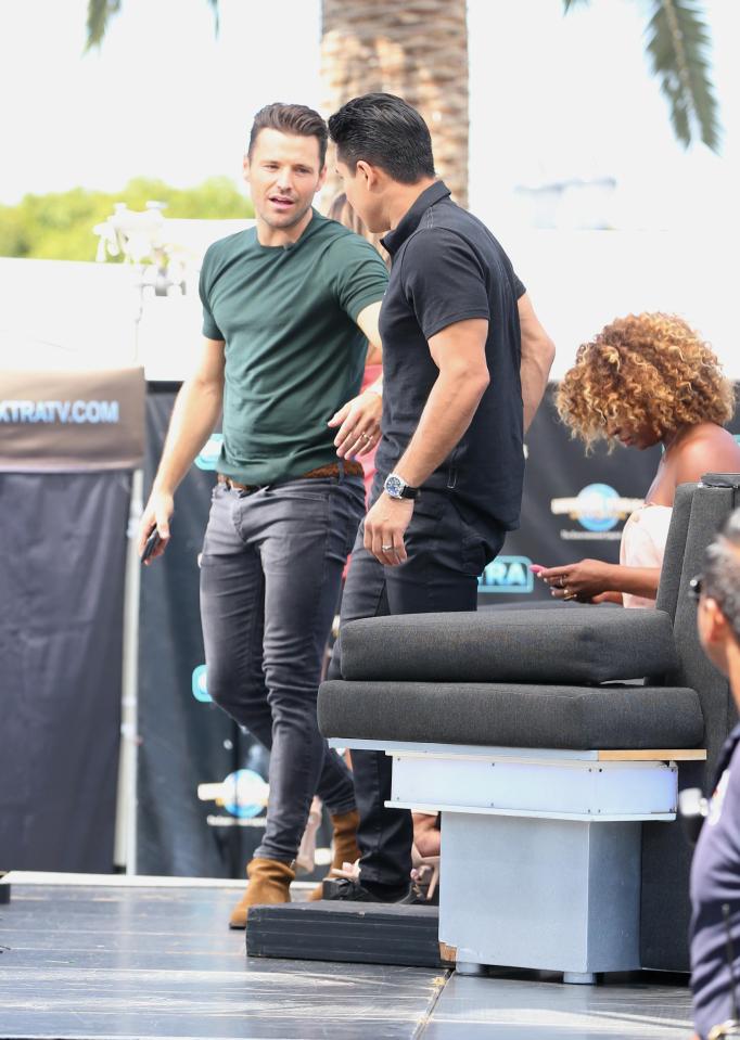  He was seen talking to new co-host Mario Lopez between takes