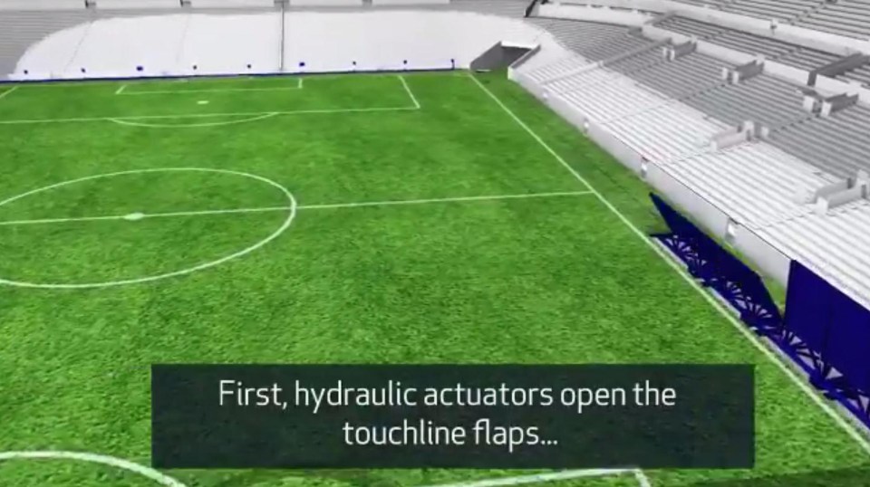 The touchline sections will be adjusted to fit into place