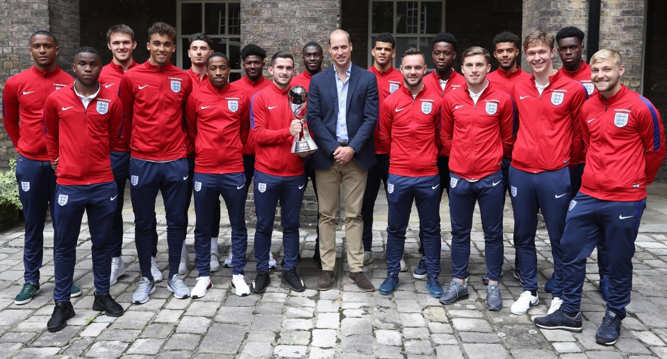 Ezri Konsa, far left, has already met Prince William through his success with England