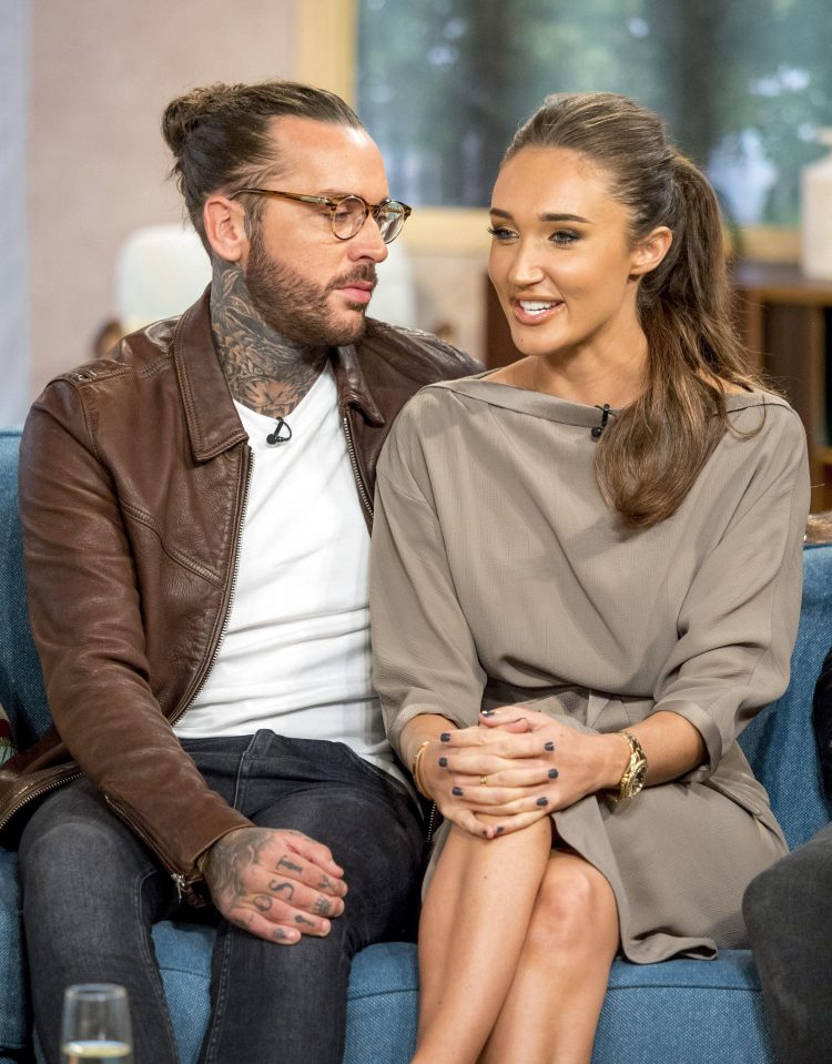  The messages could prove upsetting for Megan, here with Pete on This Morning today, who was humiliated when it was revealed Pete had been sexting a model behind her back last year