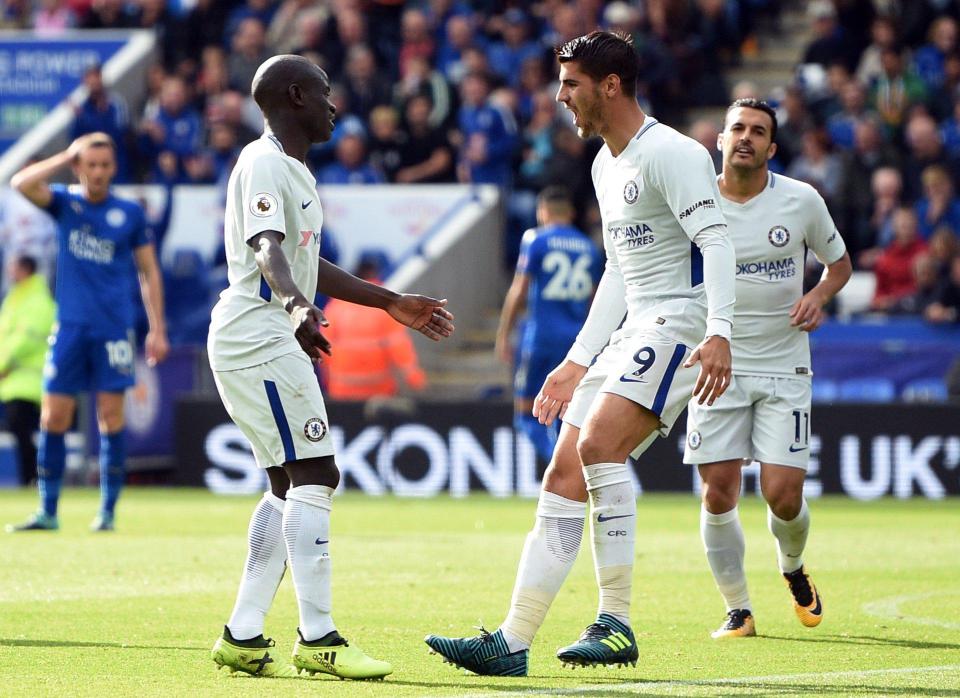  N'Golo Kante and Alvaro Morata both scored against Leicester