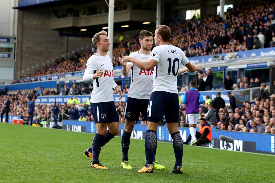  Harry Kane led Tottenham to a 3-0 win over Everton on Saturday