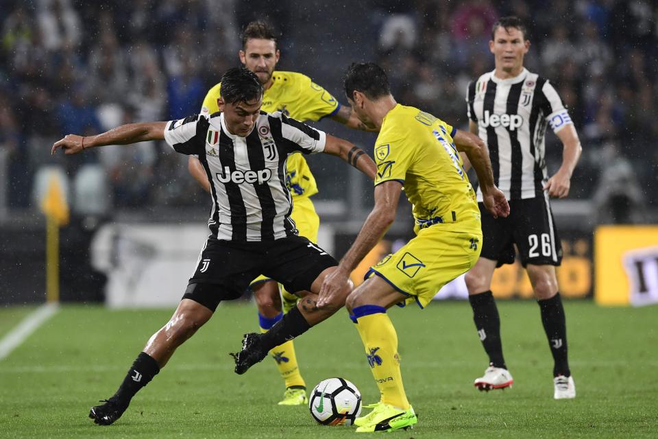  Paulo Dybala in action for Juventus during 3-0 victory over Chievo in Serie A