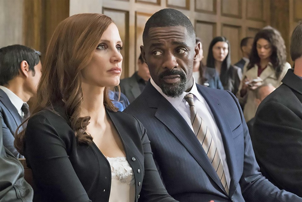 Elba stars along Jessica Chastain in the new thriller Molly’s Game