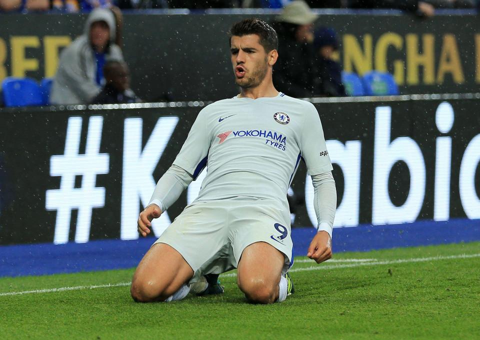  Chelsea striker Alvaro Morata scored the Blues' opener against Leicester on Saturday