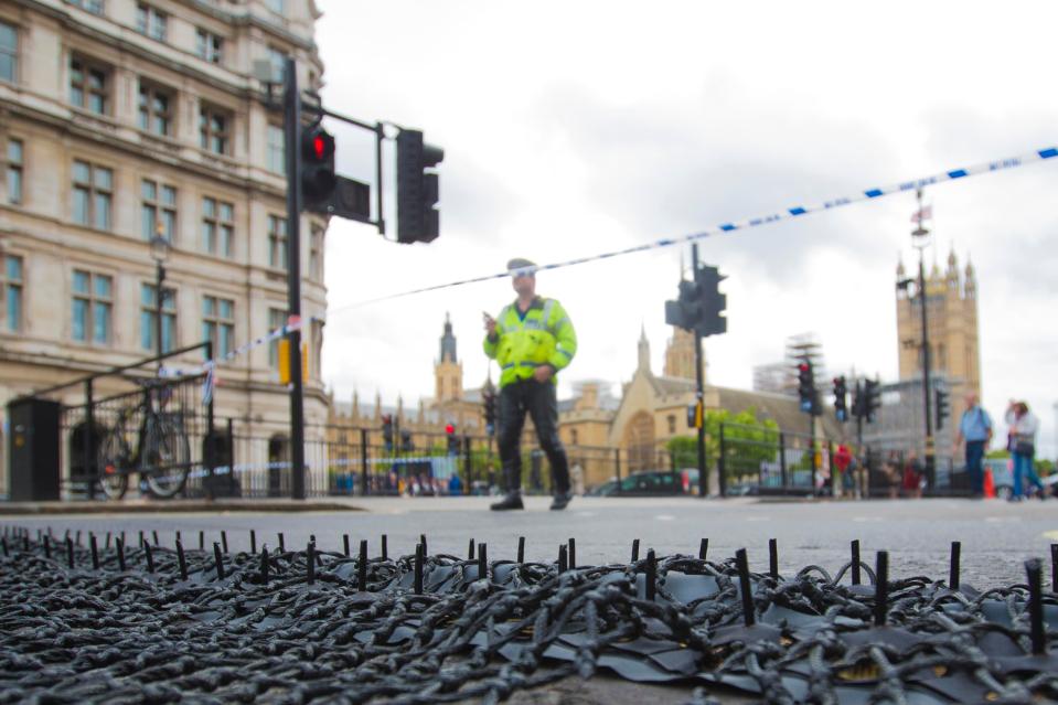  Steel-spiked dragnets were today unveiled by the Met Police