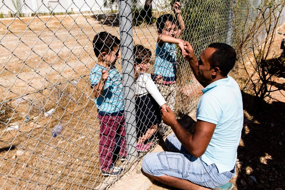  The dad's heartwarming reaction to seeing his kids alive and well was caught on camera