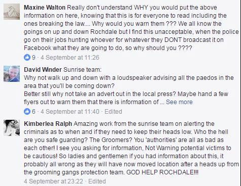  Stunned locals said the Facebook post would alert paedophiles they were being watched and cops might as well use a loudhailer