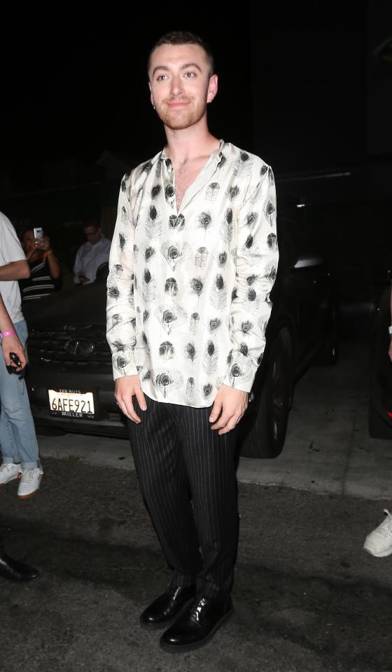  Sam Smith showed off his trim figure in LA last night