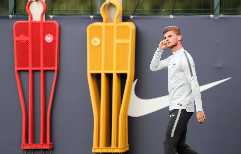  Timo Werner in training ahead of RB Leipzig's Bundesliga clash with Stuttgart