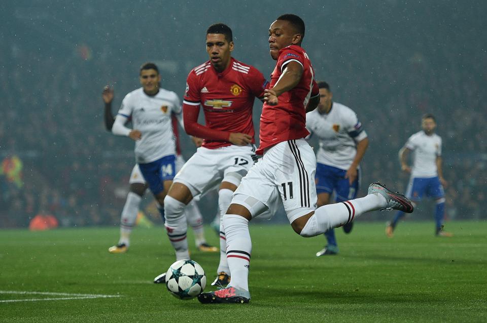  Anthony Martial was named in the starting XI by Mourinho