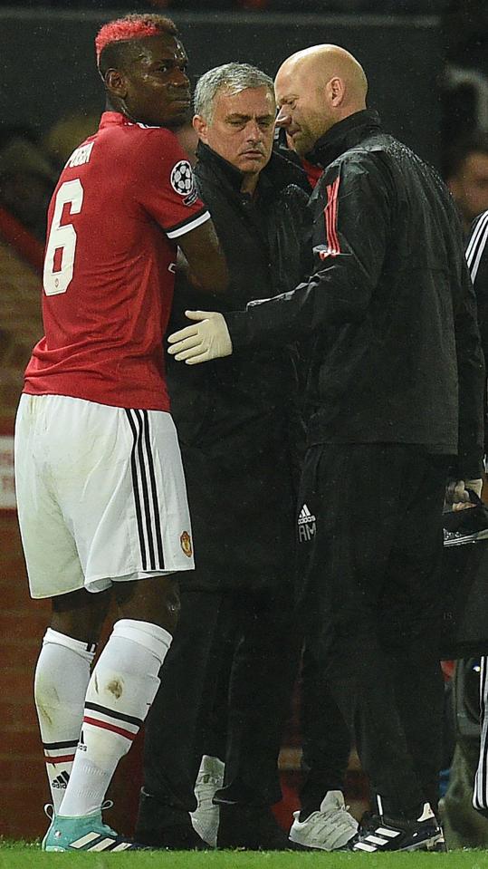  Paul Pogba suffered a hamstring tear against Basel two weeks ago