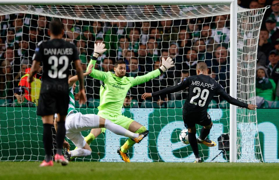  Kylian Mbappe scored his first goal for Paris Saint-Germain in the Champions League