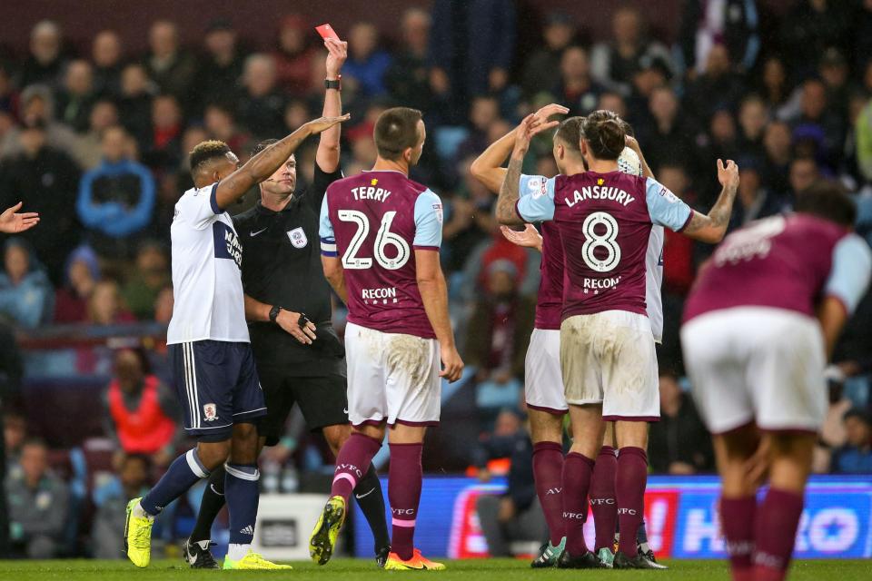  Henri Lansbury compounded Villa's misery when he was dismissed in the second half