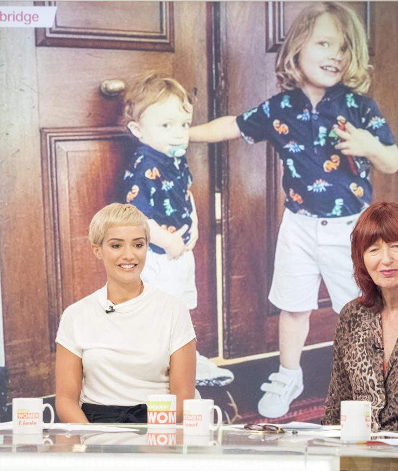  Frankie smiles as they show pictures of her sons on screen