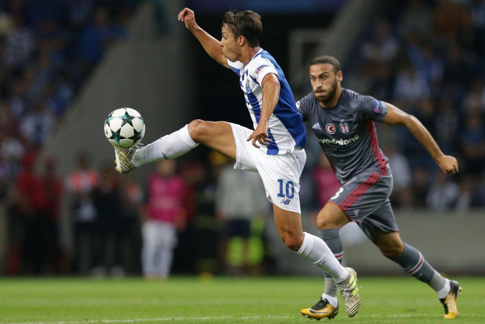  And Tosun, right, impressed in last week's Champions League win at Porto